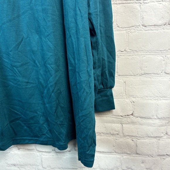 BloomChic Teal Button Detail Women's Long Sleeve Top Plus Size 3X - Picture 5 of 6